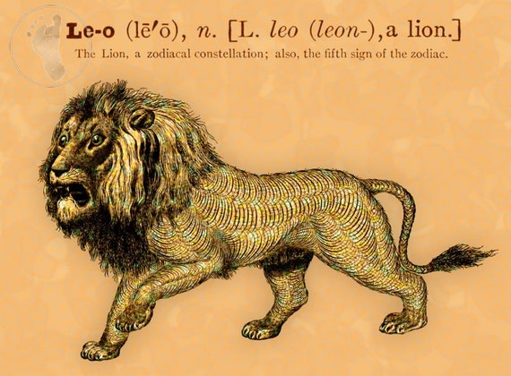 Leo the Lion 5th Sign of the Zodiac. July / August Birthday - Etsy