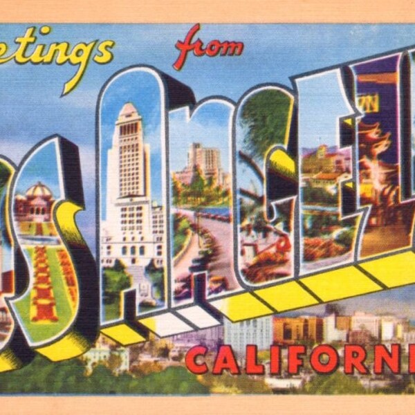 Los Angeles Postcard Etsy