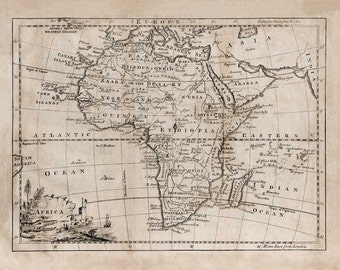 1764 Map of Africa, from "Salmon's Geography"  Giclee Print