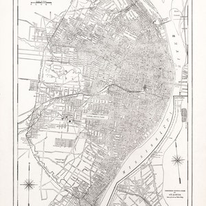 Map of the City of St. Louis, Missouri from "The New World Atlas and Gazetteer"  Giclee Print