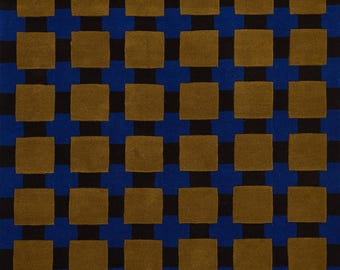 Hand Tufted Bauhaus Rug Blue Geometric Indoor Wool Area Rugs For Bedroom Livingroom Kitchen Nursery Hallway Runner Entryway Office Interiors