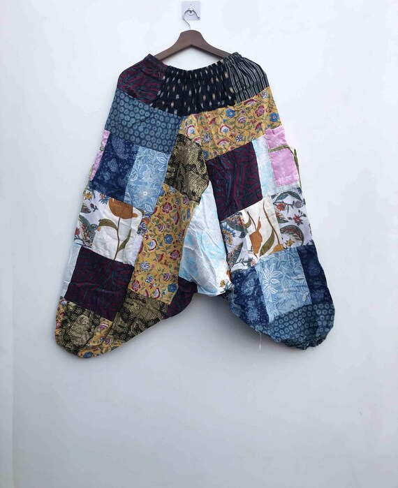 Handmade Cotton Patchwork Harem Pants, Boho Hippi… - image 3