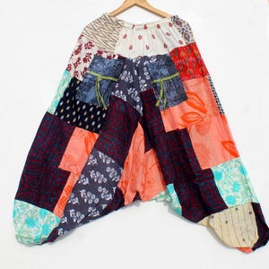 HAREM PATCHWORK Trousers | Hippie Boho Style | Cotton Aladdin baggy Gypsy Pants | Summer Festival