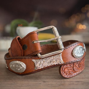 Mexican Silver Concho Belt - Etsy display picture 3