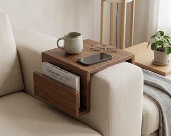 Holzsofa Armtablett mit optionaler Lasergravur
