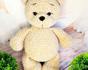Crochet Plush Teddy Bear Amigurumi Pattern (PDF)