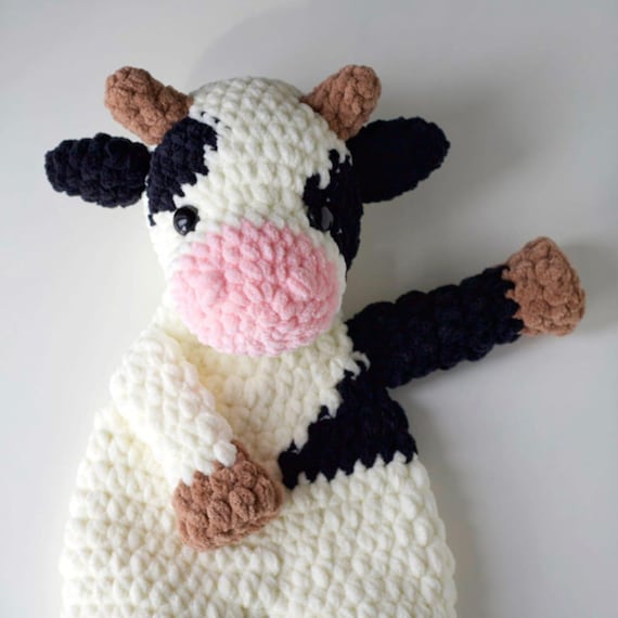 Cow Lovey Crochet Pattern PDF | Amigurumi Cow Blanket Toy | Baby Lovey Crochet Pattern | Plush Cow Toy | Instant Download