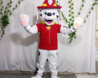 Adult mascot costume, Red Fireman Dog Mascot, cosplay for parties, birthdays or events.