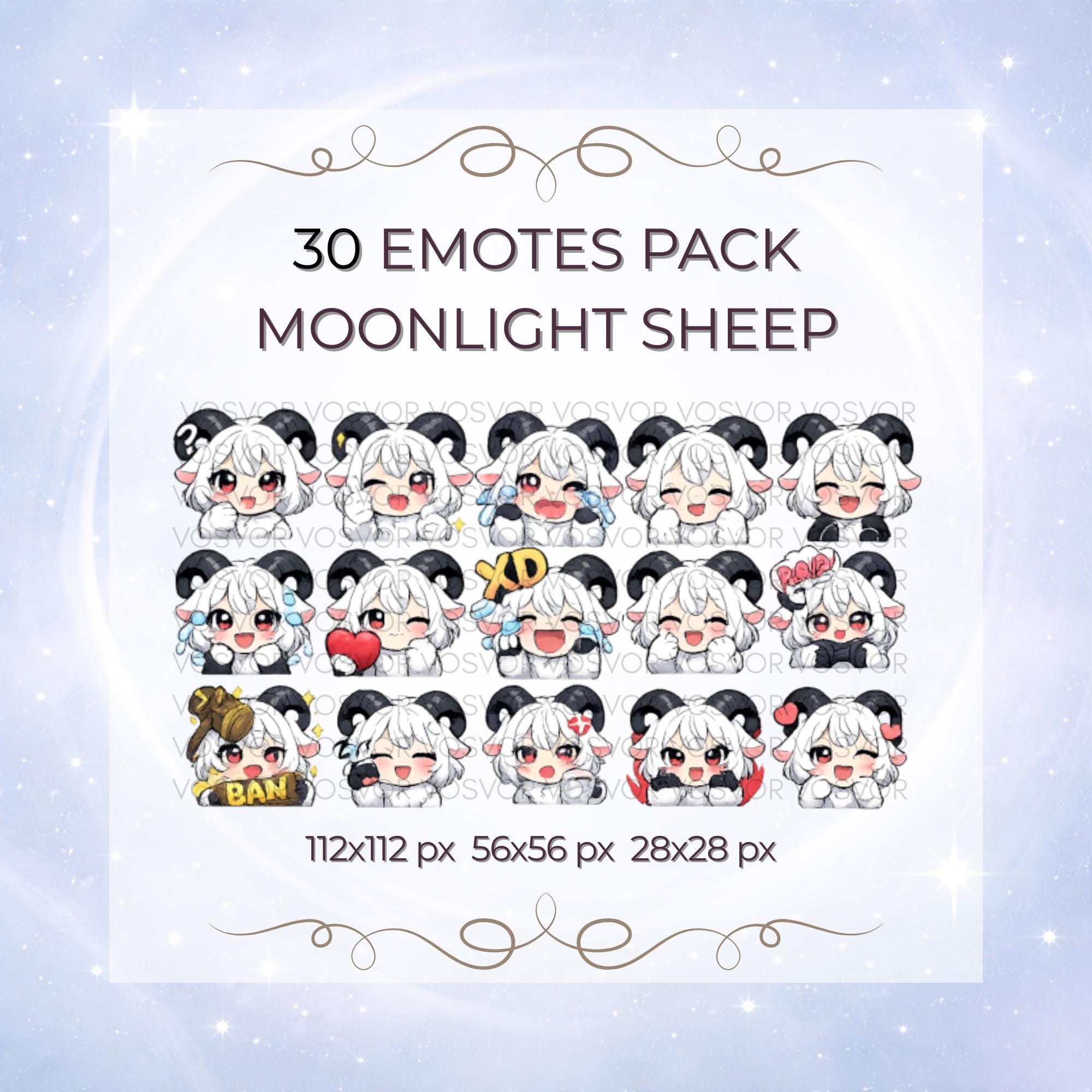 Moonlight Sheep Pngtuber / Twitch Streamer /discord Reactive Images ...