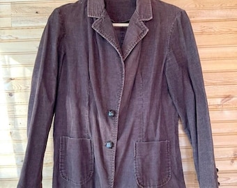Blazer vintage années 70 en velours côtelé marron, taille moyenne, style universitaire, grand-père, reporter, professeur, hipster