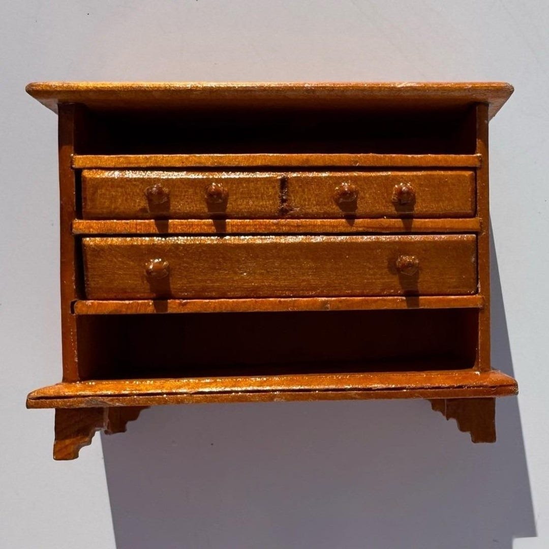 Shellacked Furniture Dollhouse Furniture: Wooden Dresser, Hand Shellacked 19th Century ...