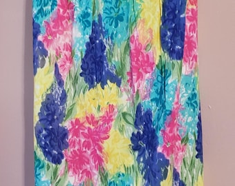 Vintage Cleo Petites Floral Maxi Skirt - 90s Watercolour Abstract Print-Size L