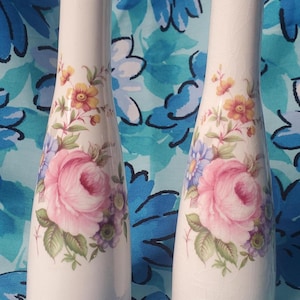 Vintage Old Foley Chinese Rose Salt Pepper Shakers, Staffordshire England Ceramic