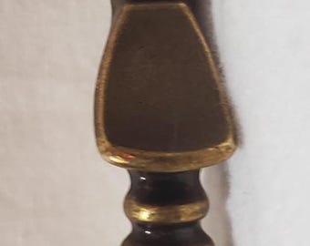 Vintage French Provincial Brass Pulls - Faux Keyhole Design - Patented 1976