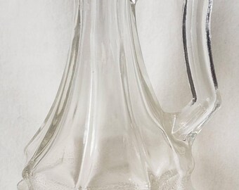 Antique Horn’s Design Regd Glass Cruet - Victorian John Horn Glasgow Pressed Glass - Beaded Diamond Pattern -Bud Vase / Apothecary Bottle
