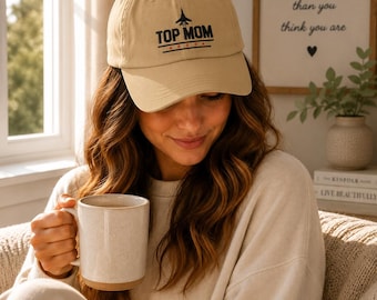 Top Mom Aviation cap, Pilot Mom Cap, Airplane Mom Hat, Gift for Mom, Aviation Baseball Cap, Travel Mom Hat, Cute Mom Cap, Mothers Day Gift