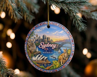 Sydney Australia Ornament | Ceramic Round Souvenir Ornament
