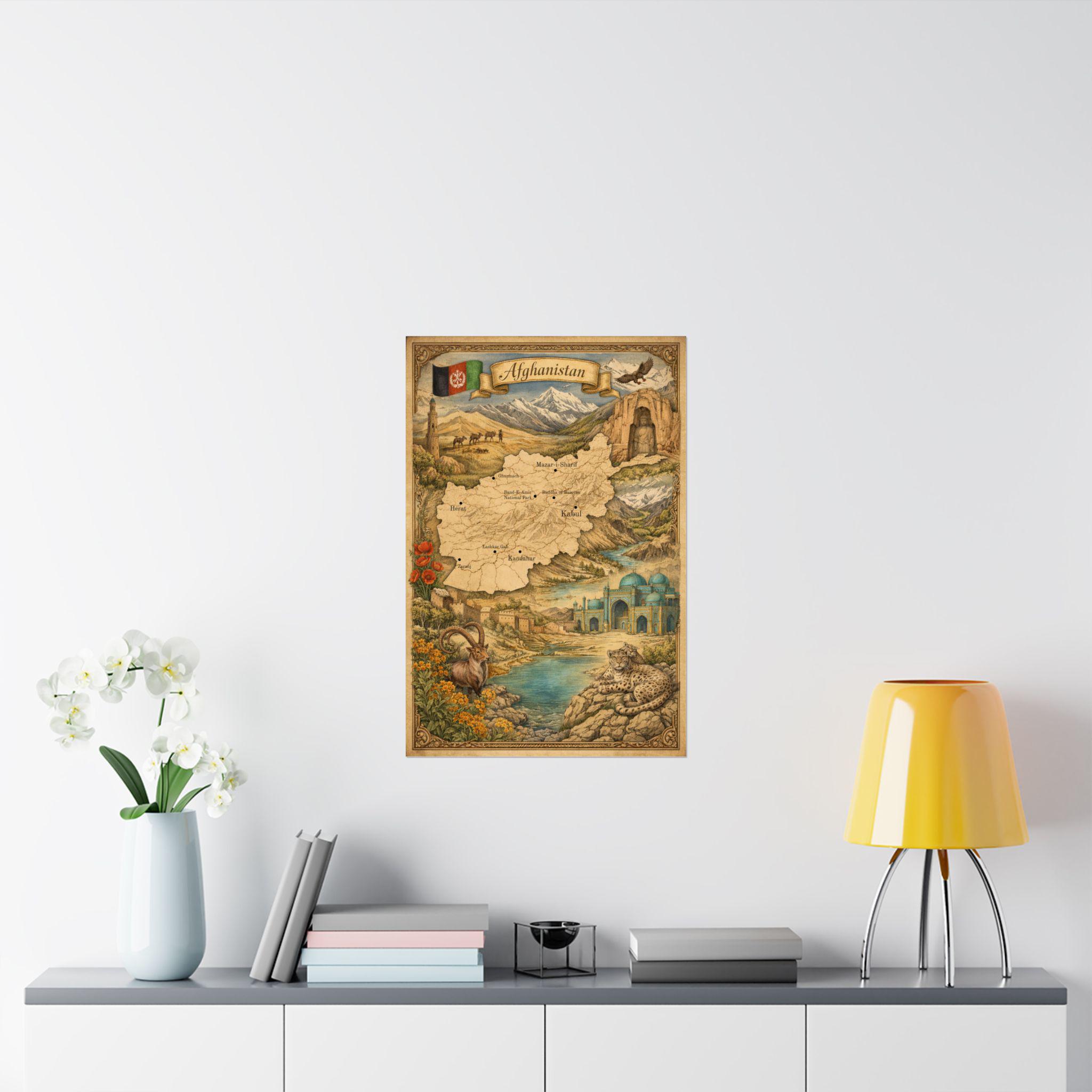 Afghanistan Map Poster | Cultural Map Wall Art - Etsy Canada