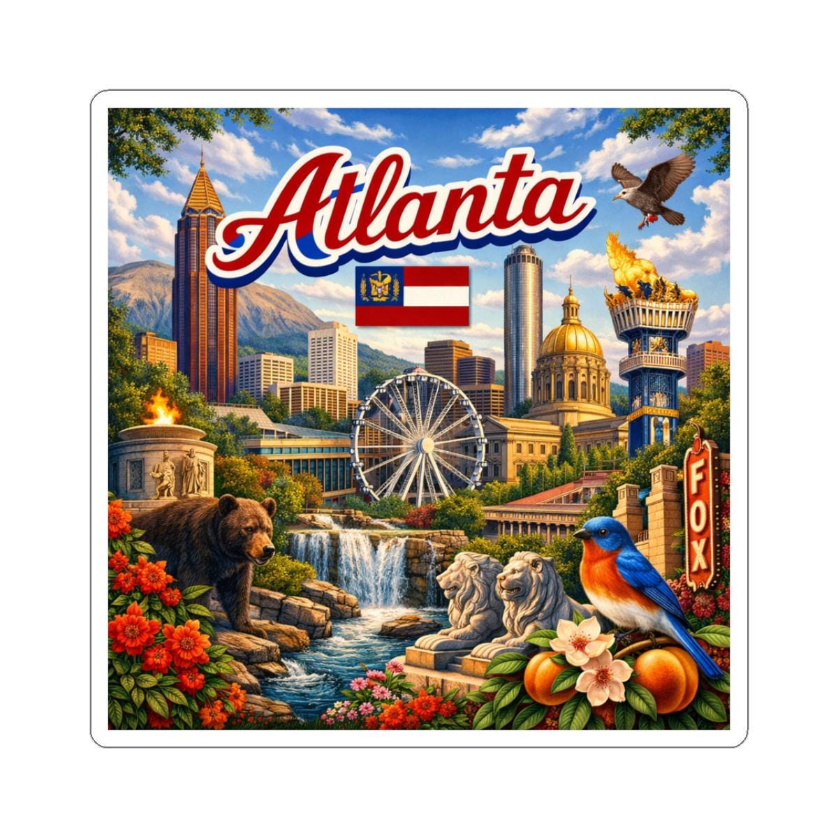 Atlanta Sticker | Atlanta Travel Souvenir - Etsy