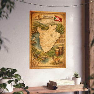 Burundi Poster | African Map, Travel Wall Art