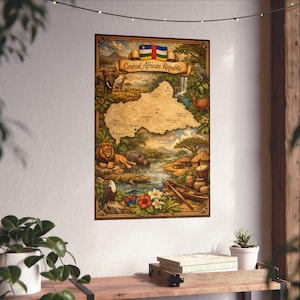 Central African Republic Poster | Travel Map, African Art