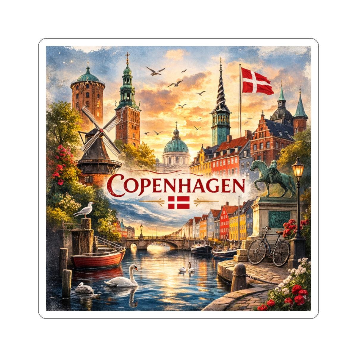 Copenhagen Sticker | Denmark Travel Souvenir - Etsy