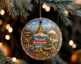Nepal Kathmandu Ornament | Round Travel Souvenir
