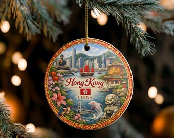 Hong Kong Ornament | China Travel Souvenir Ceramic Decoration
