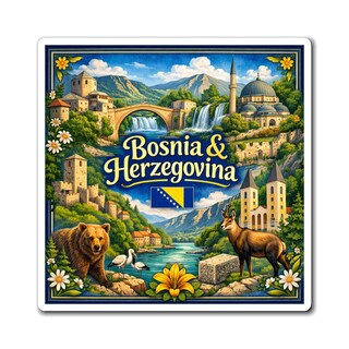 Magnete Da Cucina Bosnia-Erzegovina – Souvenir In Metallo, Dimensioni 8 X 5,5 Cm, Decorazione Da Viaggio