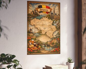 Belgium Poster | Belgian Travel Map