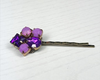 Gem Cluster Jeweled Bobby Pin in Purple