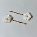 White Mother of Pearl and Cultured Pearl Plumeria Flowers on Gold Hair ...