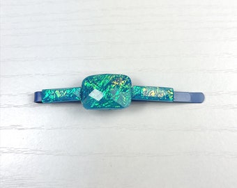 Turquoise Rainbow Foil Gem Hair Pin