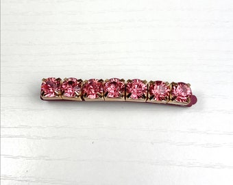 Rose Pink Jeweled Hair Pin Perfect for Bridesmaids, Flower Girls, Prom and Other Special Occassion Hairstyles