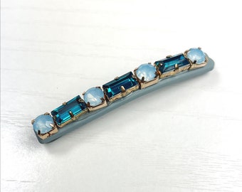 Robin Egg Blue and Turquoise Jeweled Hair Pin Perfect for Bridesmaids, Flower Girls, Prom and Other Special Occassion Hairstyles