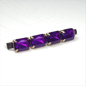 Lila und Gold Jeweled Bobby Pin — Octagon Cut