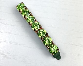 Peridot Green Jeweled Hair Pin Perfect for Bridesmaids, Flower Girls, Prom and Other Special Occassion Hairstyles