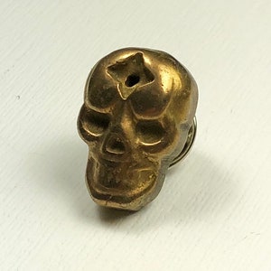 SALE Pyrite Skull Tie Tack or Lapel Pin image 3