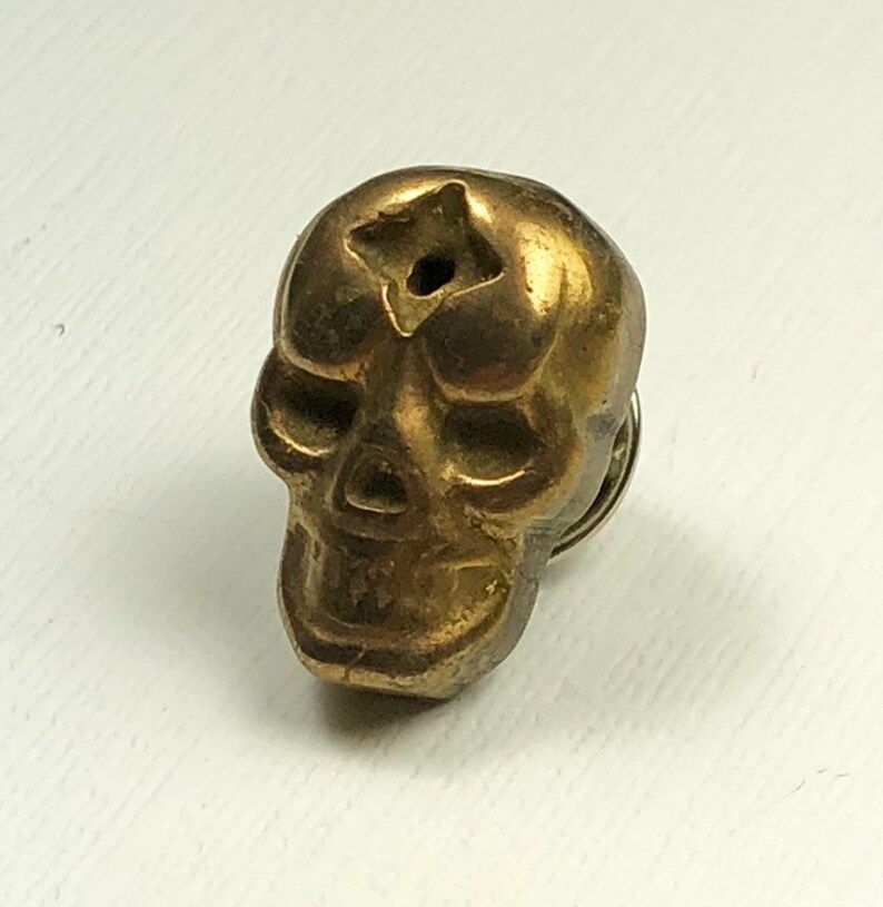 SALE Pyrite Skull Tie Tack or Lapel Pin image 3