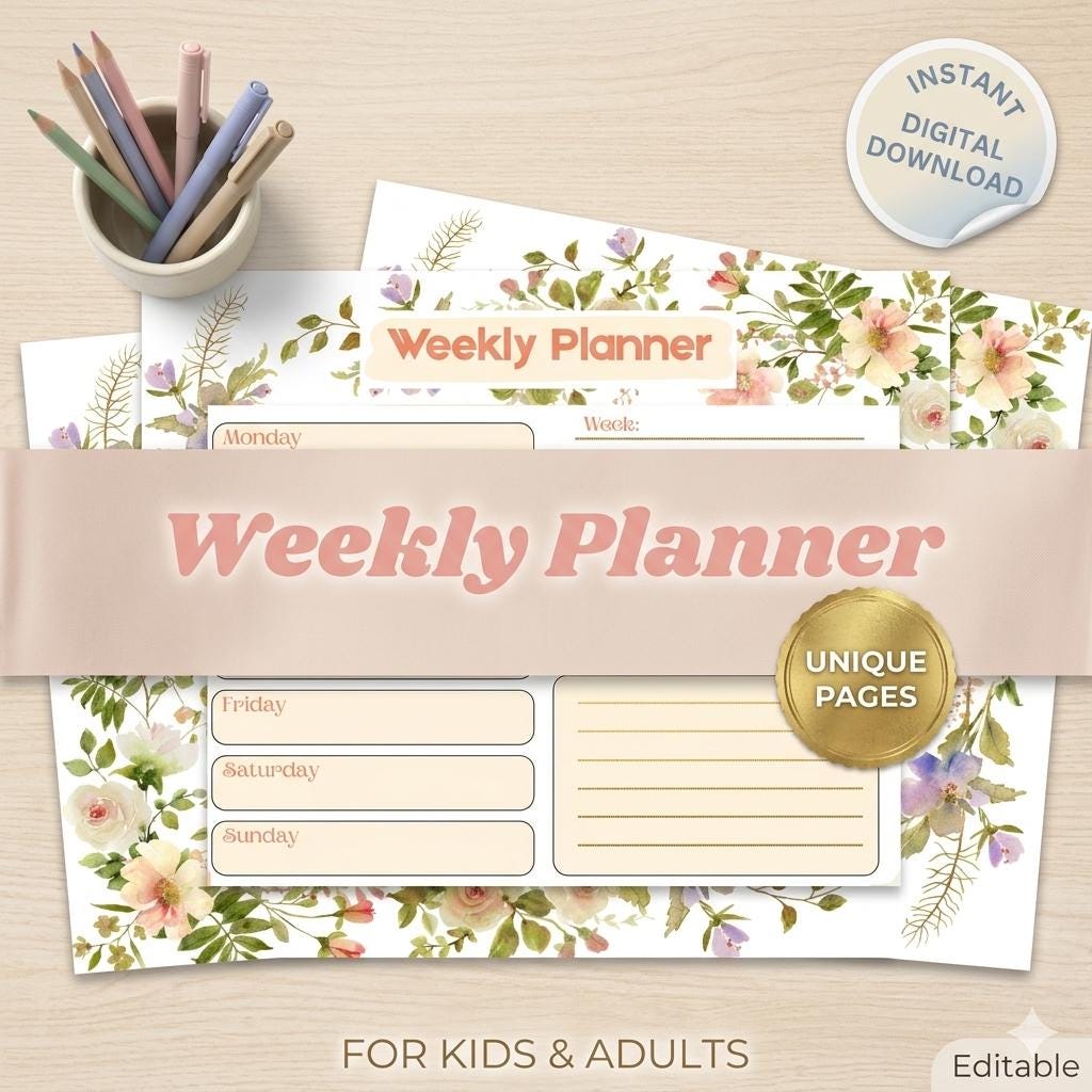 Weekly Planner Printable | Undated A4 Landscape Schedule Template (PDF ...
