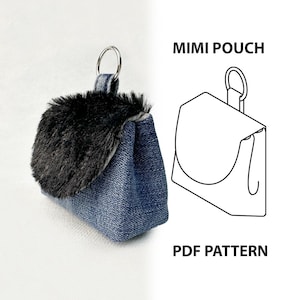 Wykrój na miniaturową torebkę z klipsem, jeden rozmiar, plik PDF do pobrania w wersji cyfrowej, samouczek wideo