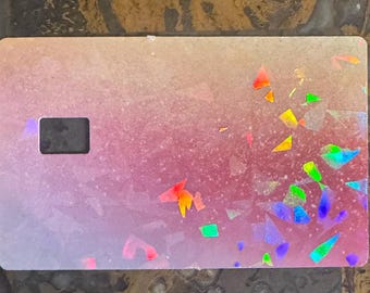 Holographic Debit/Credit -  Pink Ombre Design - Protective Wallet Sleeve
