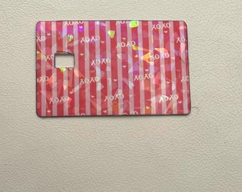 Pink XOXO ** Only Debit Card** Skin Cover - Peel and Stick Card Wrap