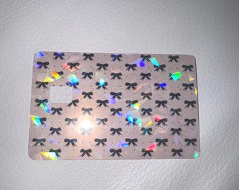 Bow Heart Debit/Credit Skin Aesthetic Card Cover Minimal Heart Design