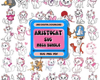 Aristocats Marie svg png Bundle, Aristocrats PNG, Aristocats SVG, Aristocats Clipart, Marie SVG, Bundle Layered Svg, Cricut Aristocats svg