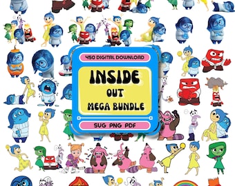 Inside Out Clipart SVG PNG, Inside Out 2 SVG, Inside Out Clipart, Anger Joy Sadness Disgust Fear Anxiety png svg, Inside Out Font Alphabet