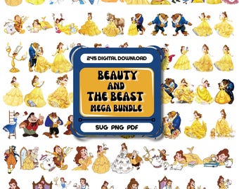 Beauty and The Beast 100 Cliparts Bundle: SVG files for Cricut / Silhouette (printable craft supply)