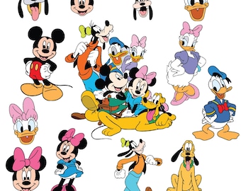 Mickey Mouse SVG, Mickey PNG, Mickey Mouse clipart, Minnie Mouse SVG megabundel, Donald Duck SVG, Daisy Duck SVG, Donald Duck png