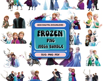 225+ Frozen Svg and Png Mega Bundle, Elsa Anna Olaf Layered Clipart Set for Cricut & Silhouette, Winter Princess Cut Files Download