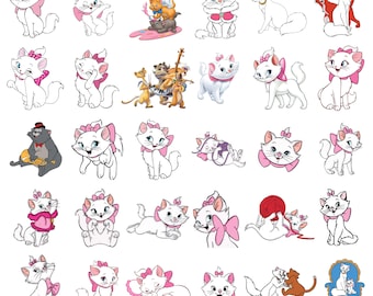 Aristocats SVG PNG Clipart Layered files for Cricut cutting print Instant Digital Download Clipart sublimation frozen Cats Paris Aristocats